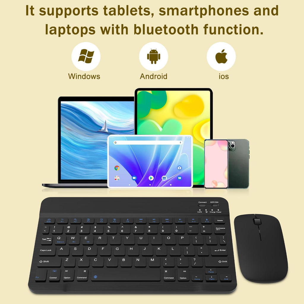Black Rechargeable Bluetooth Keyboard and Mouse Combo E14905