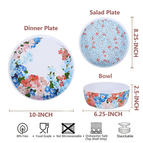 12 Pcs Melamine Dinnerware Set for 4 K46113
