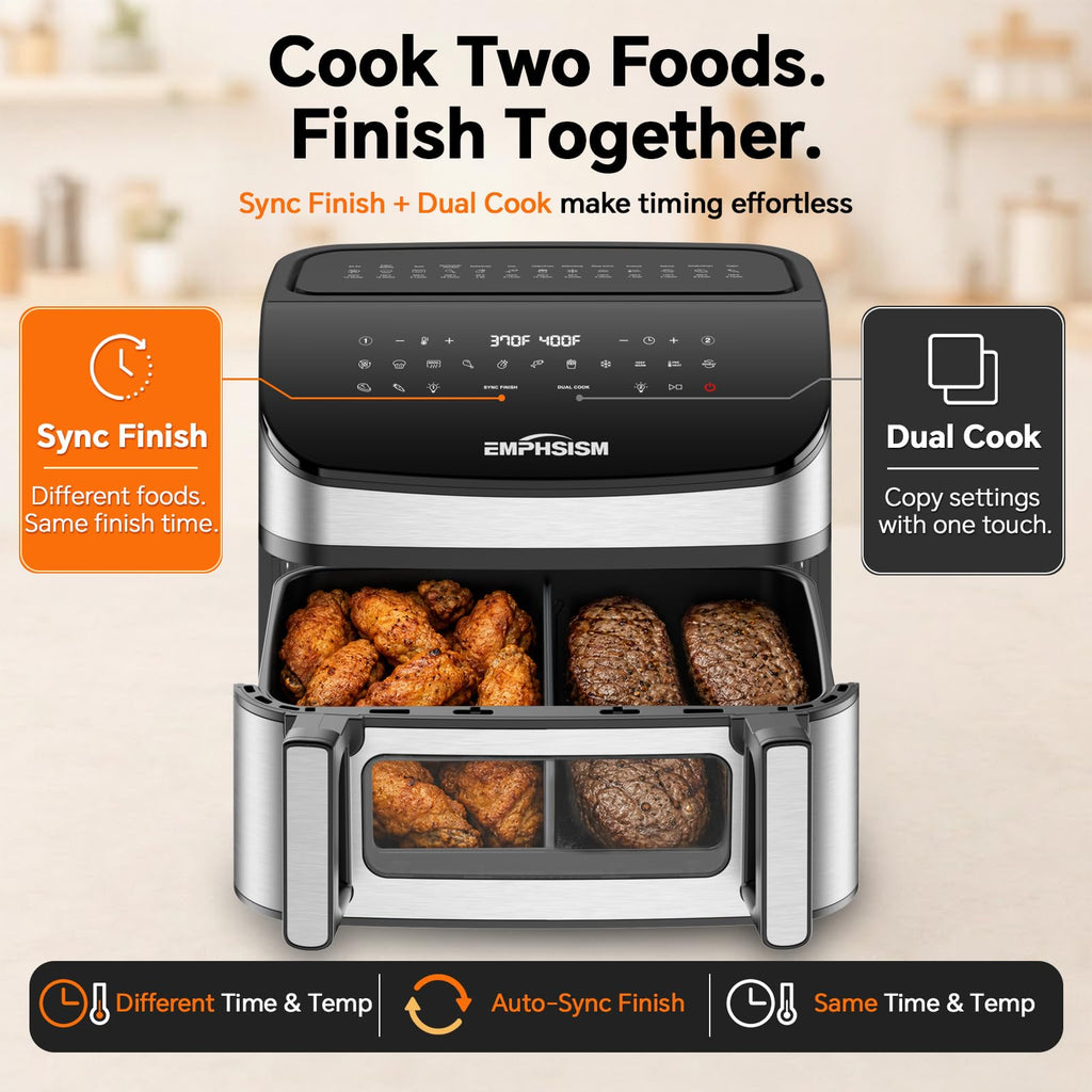12QT Dual Zone Air Fryer with Viewing Window C527