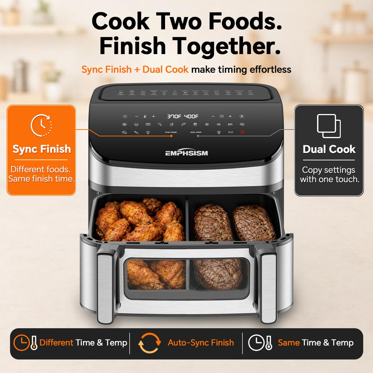 12QT Dual Zone Air Fryer with Viewing Window C527