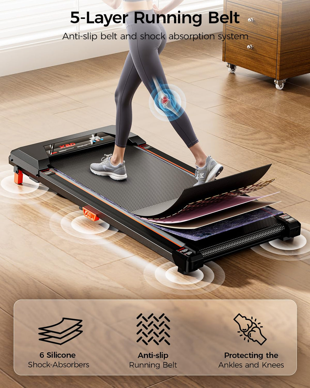Incline Walking Pad Treadmill 330 Lbs Capacity 2.5HP M277659