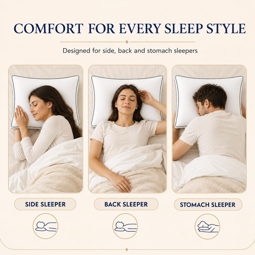 Queen Size Set of 2 Gusseted Bed Pillow M24868