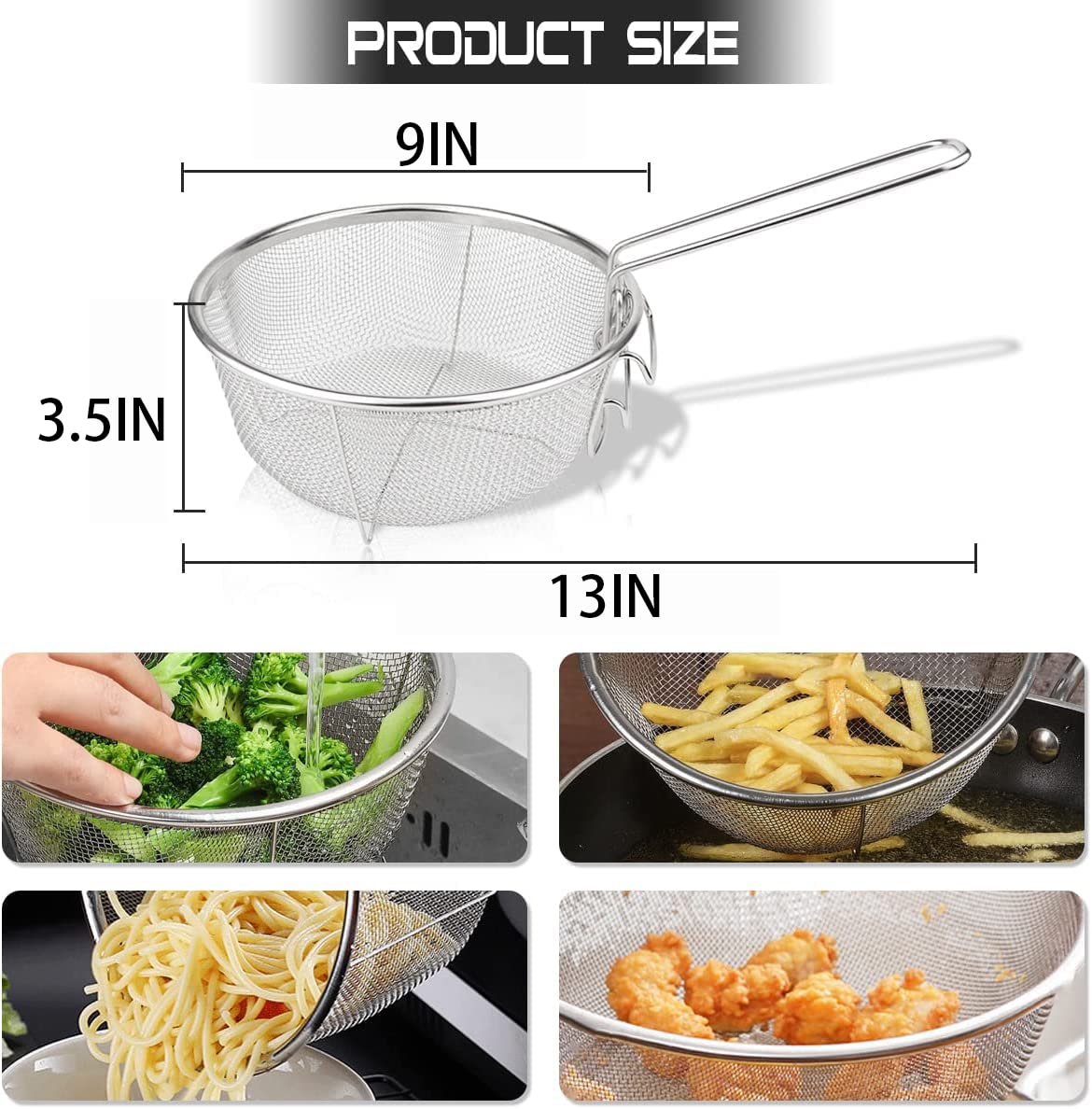 Stainless Steel Deep Fry Basket with Detachable Handle D765964
