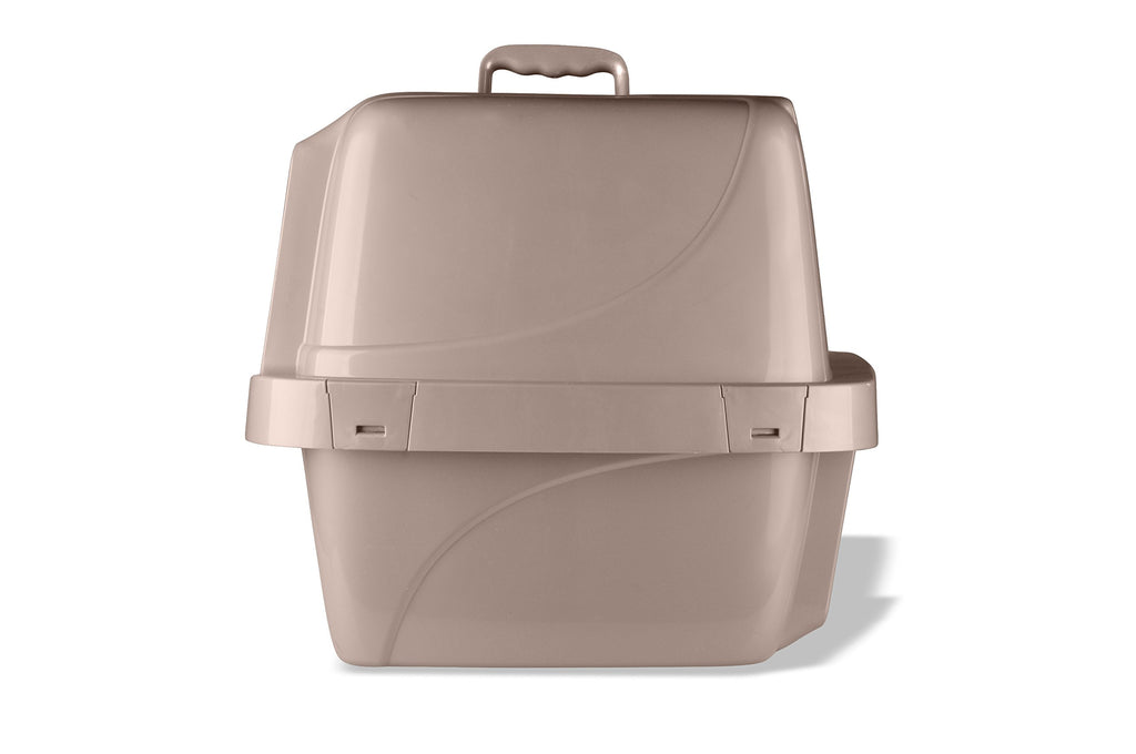 Large Enclosed Sifting Cat Pan with Odor Door, Hooded, Beige W158775