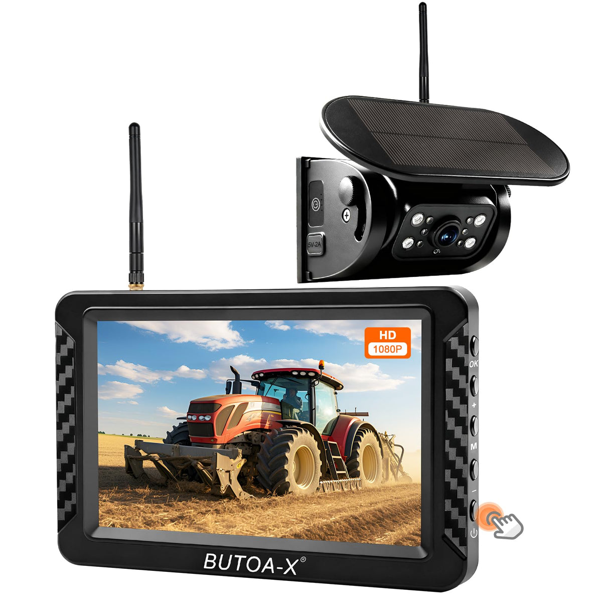 Magnetic Solar Wireless Backup Camera with 5" HD Monitor S592377