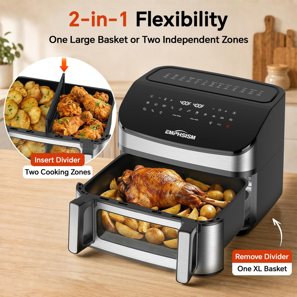12QT Dual Zone Air Fryer with Viewing Window C527