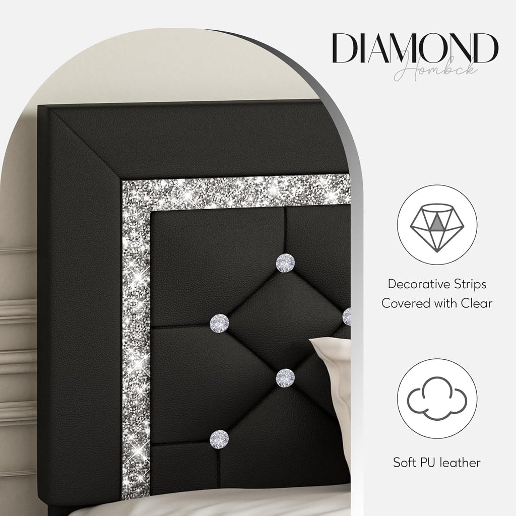 Full Size Upholstered Platform Bed with Headboard F965