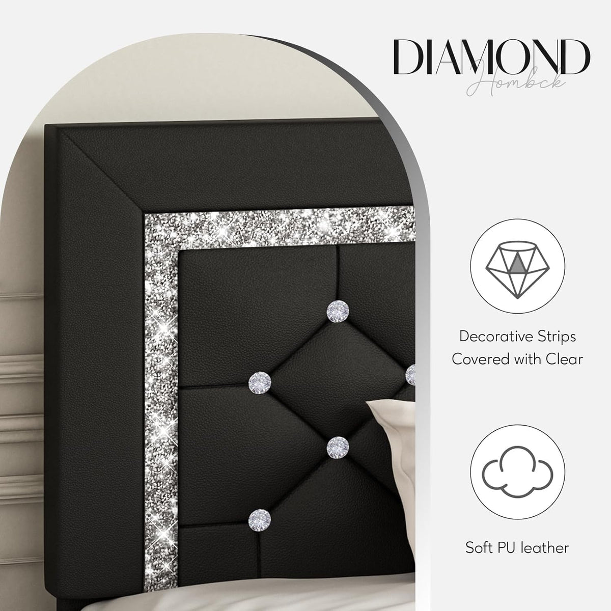 Full Size Upholstered Platform Bed with Headboard F965