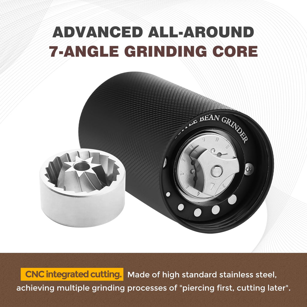 Manual Coffee Grinder with Stainless Steel Conical Burr E7404