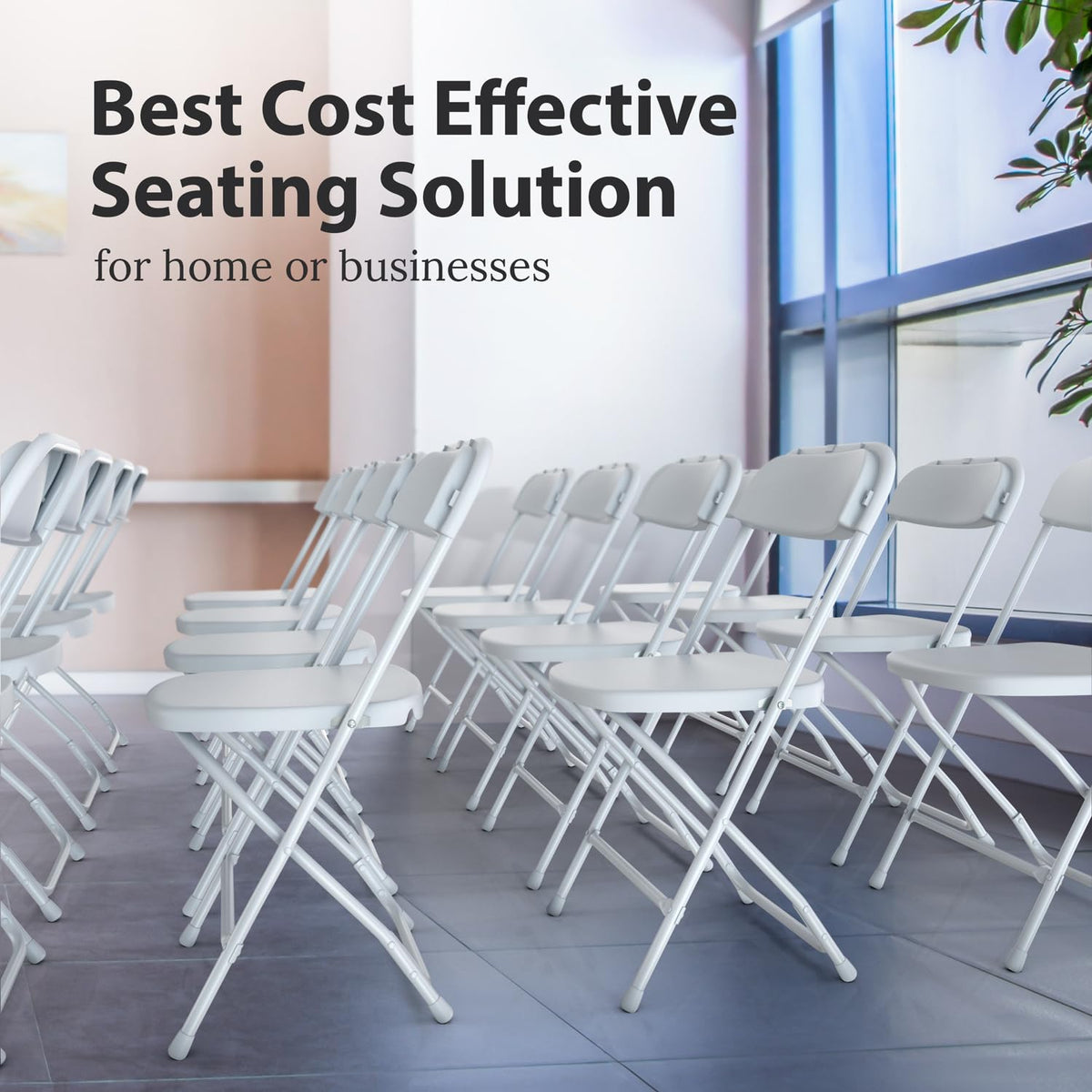 White Foldable Plastic Chair 9 Pack E3533