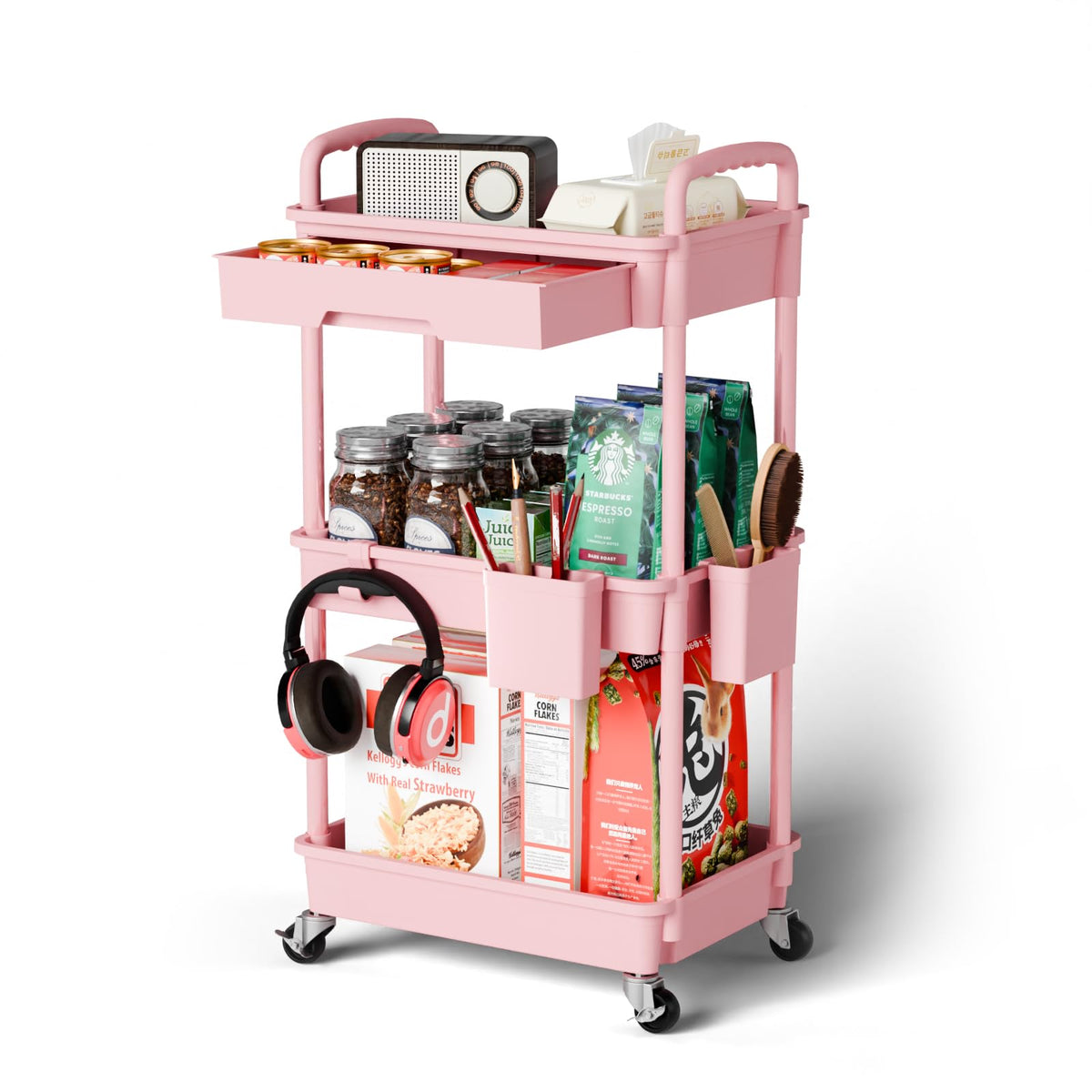 3 Tier Rolling Cart with Wheels U593