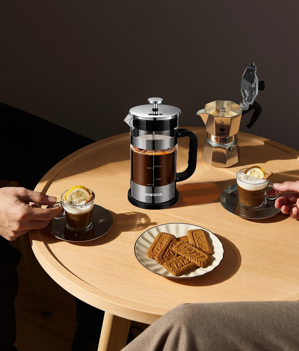 French Press Coffee Maker 21OZ Borosilicate Glass Y123