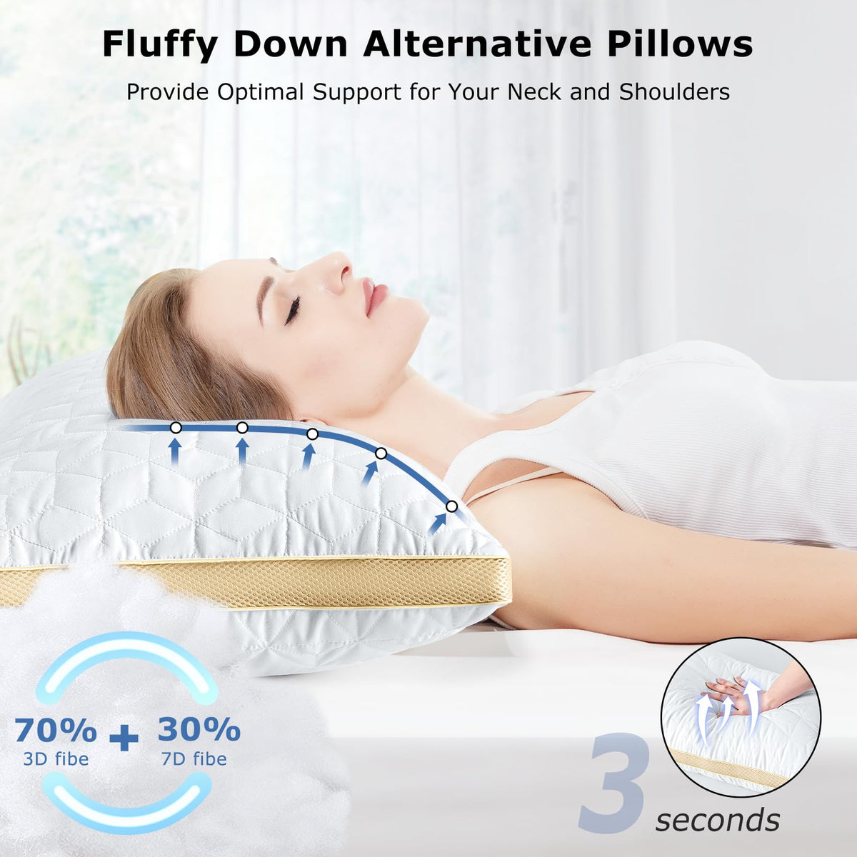 King Size Cooling Down Alternative Pillows Set of 2 B50353