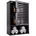 Black Bamboo Wall Mounted Bathroom Storage Cabinet G949061