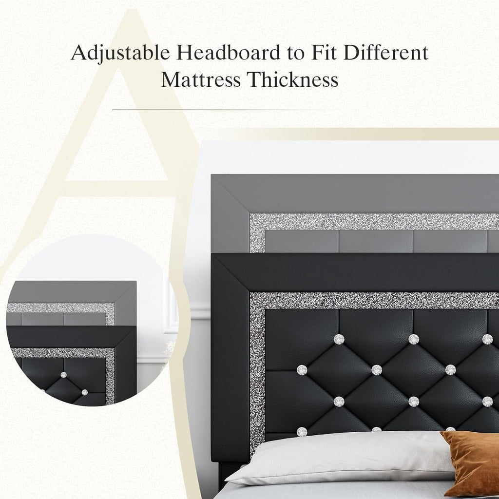 Full Size Upholstered Platform Bed with Headboard F965