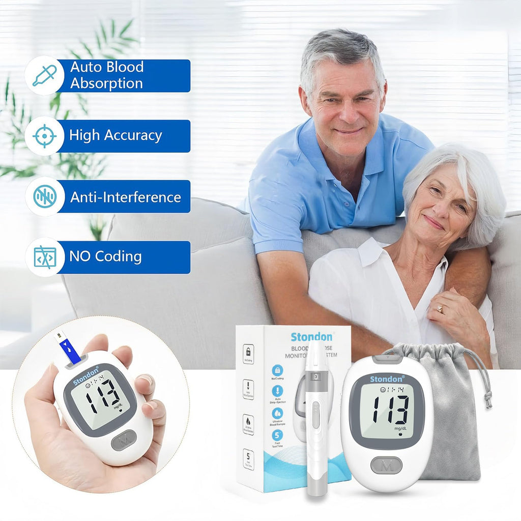 Blood Glucose Monitor Kit, 50 Strips & Lancets L540757