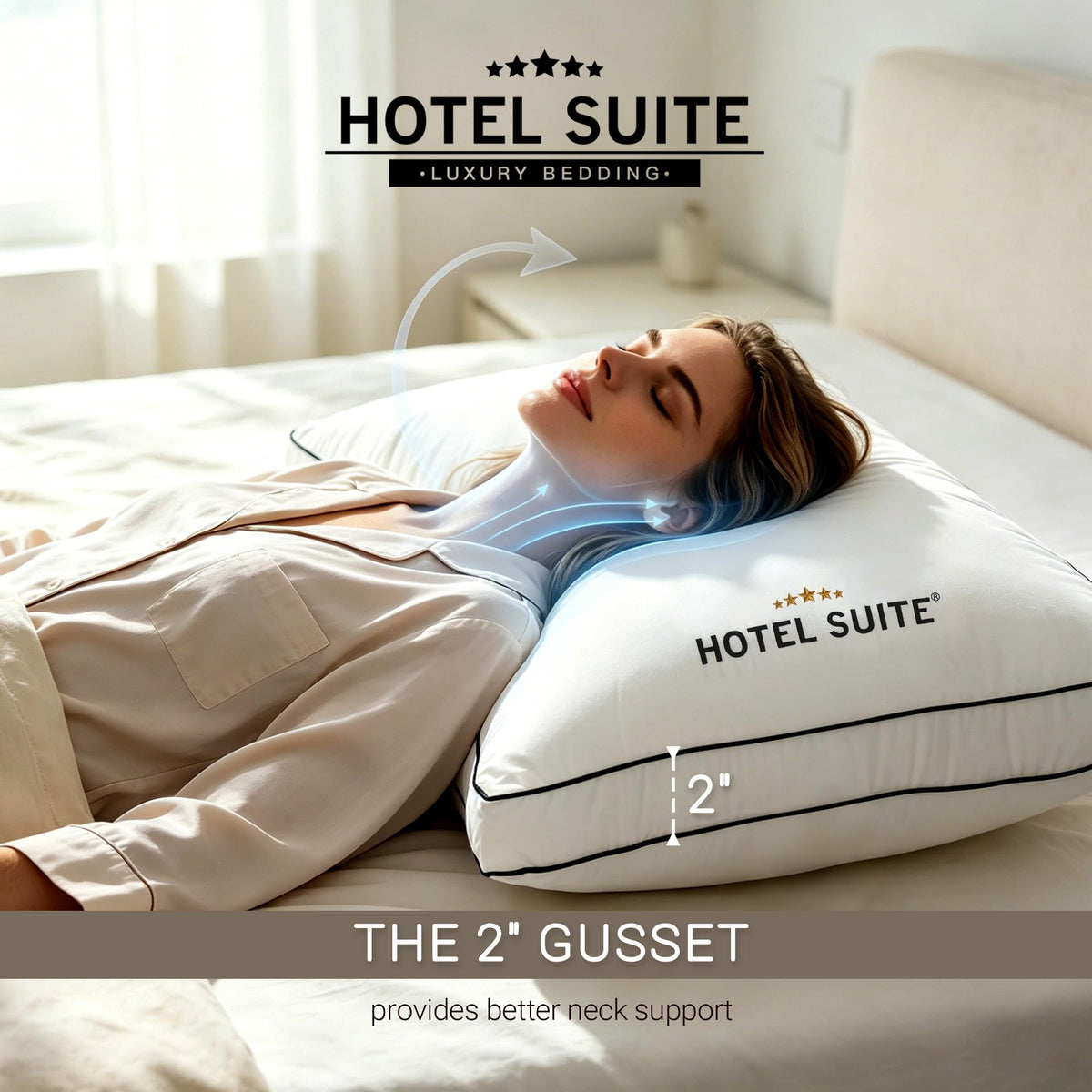 King Size Set of 2 Medium Soft Bed Pillows T154252