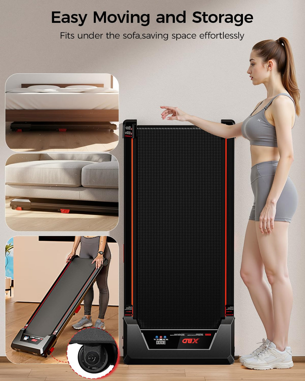 Incline Walking Pad Treadmill 330 Lbs Capacity 2.5HP M277659