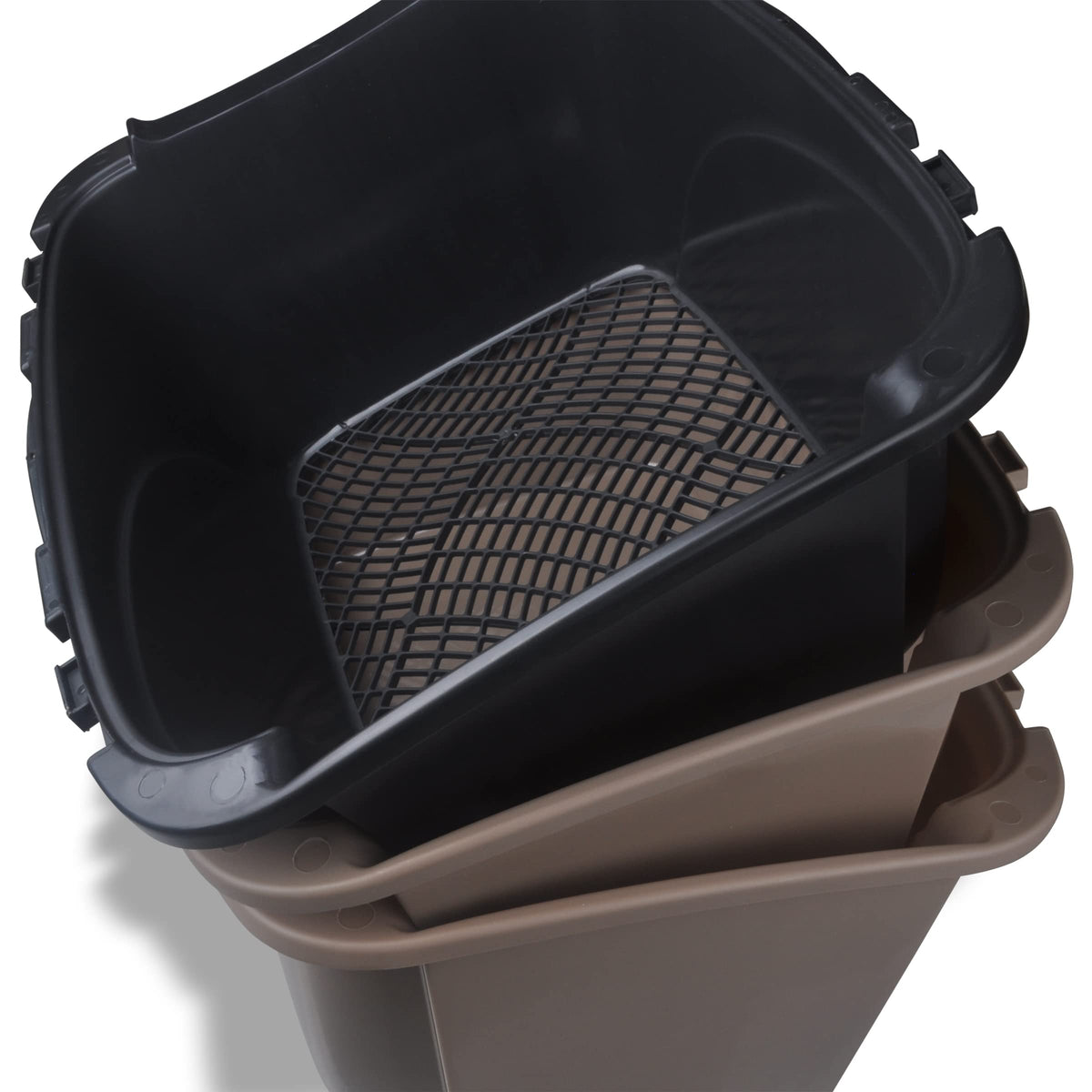 Large Enclosed Sifting Cat Pan with Odor Door, Hooded, Beige W158775