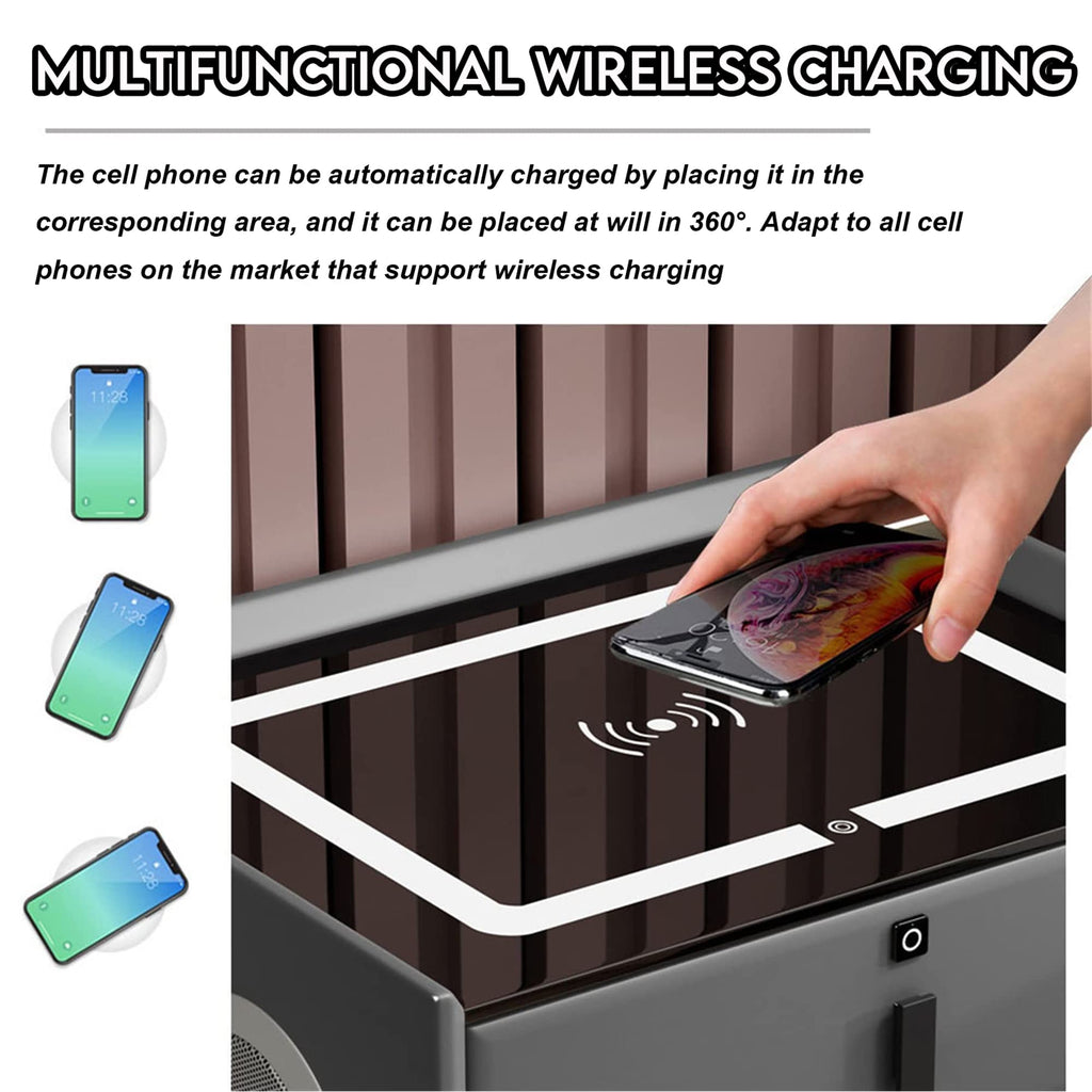 Orange 3 Drawer Nightstand with Wireless Charging Station and USB Charging Z978665