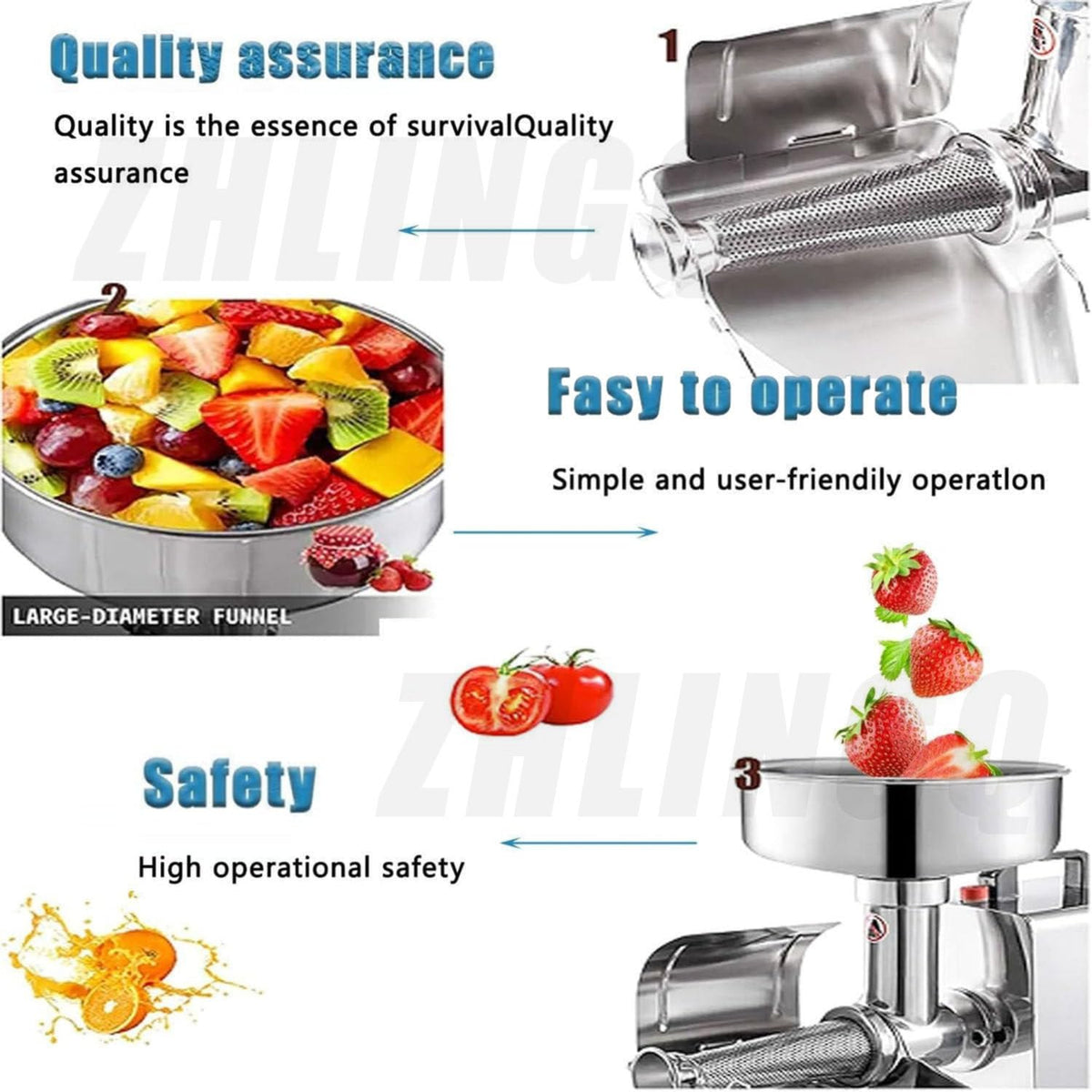 450W Stainless Steel Electric Tomato Strainer L5283