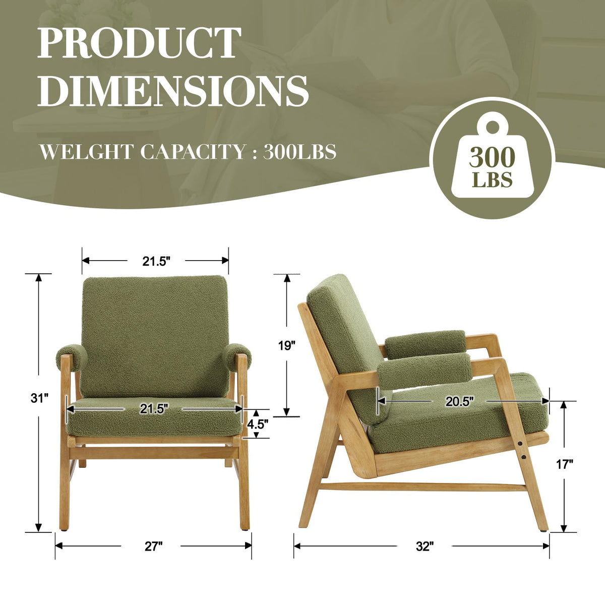 Boucle Upholstered Accent Chair Set of 2 D367586