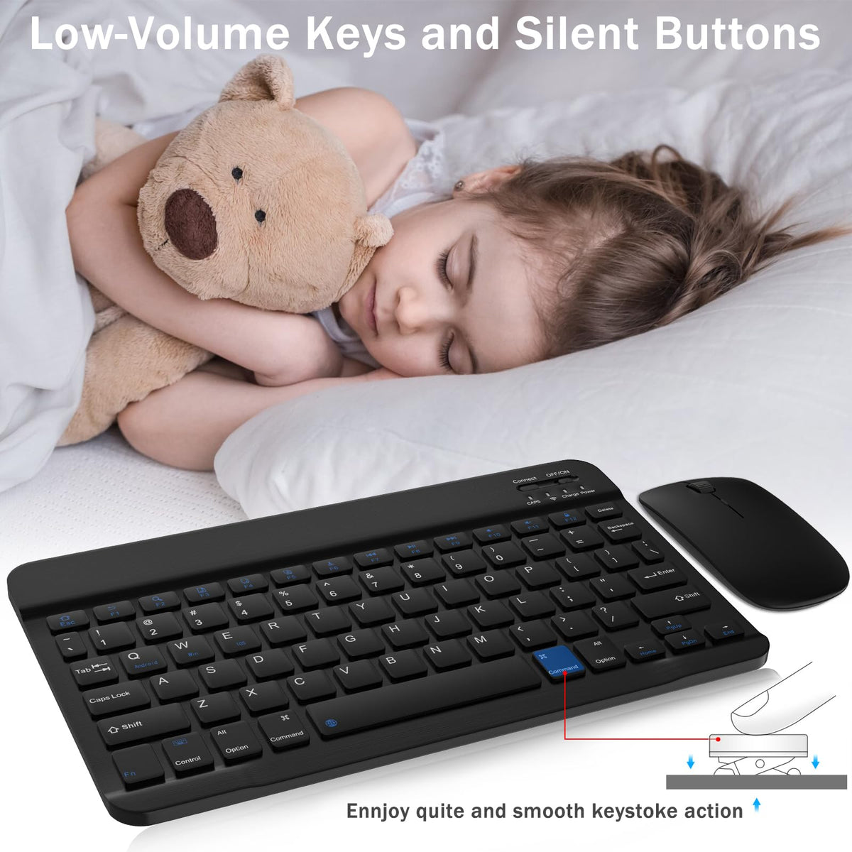 Black Rechargeable Bluetooth Keyboard and Mouse Combo E14905