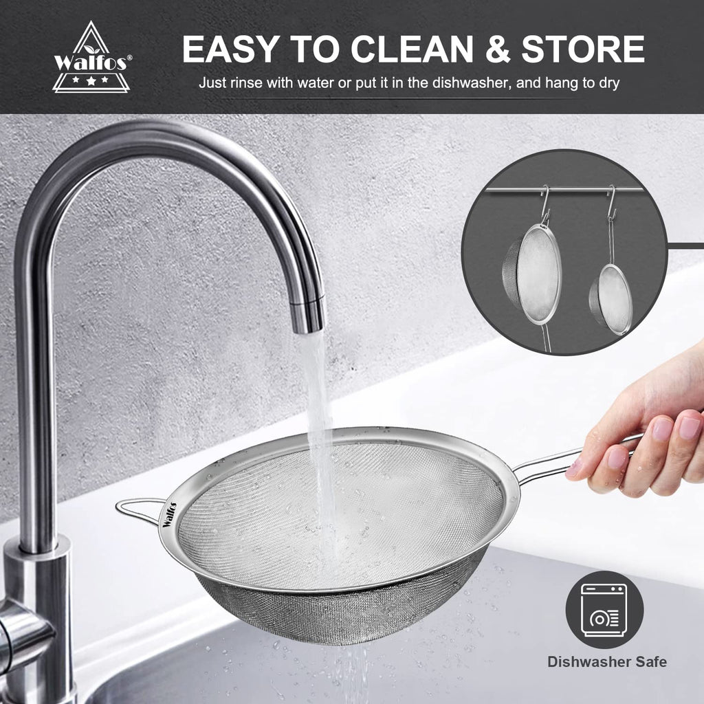 Large Fine Mesh Stainless Steel Strainer Set of 2 N6210