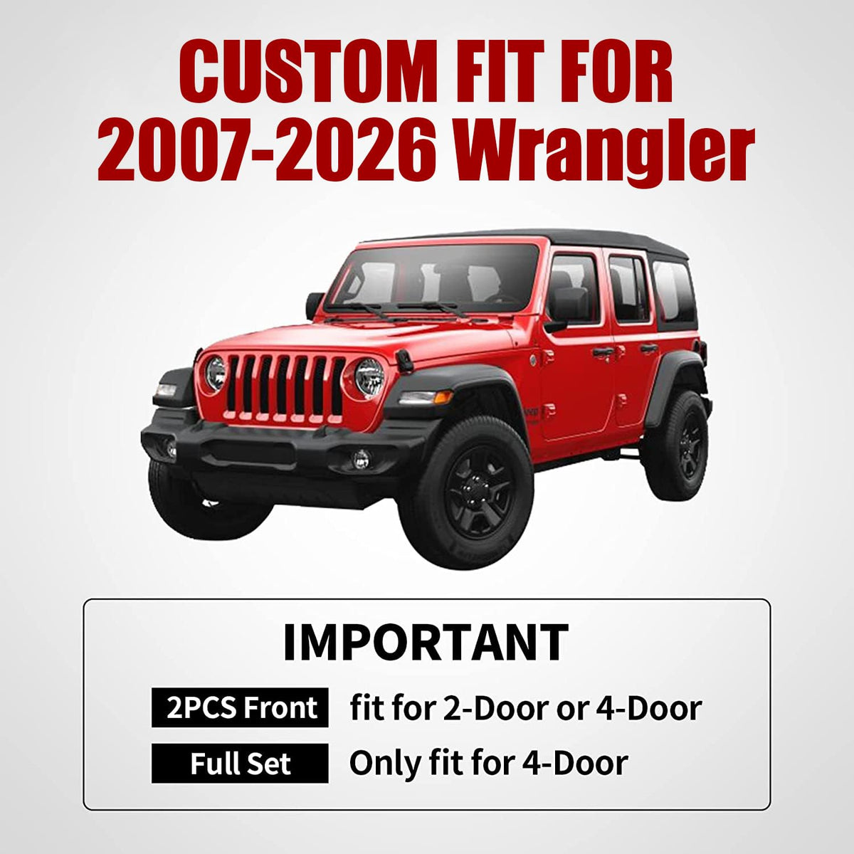 Jeep Wrangler JK JL 4-Door Seat Covers Full Set C430
