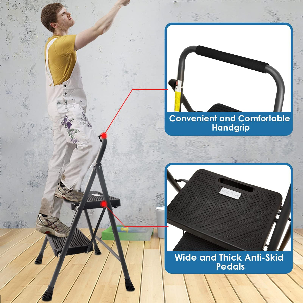 2 Step Ladder 500lbs Capacity D387