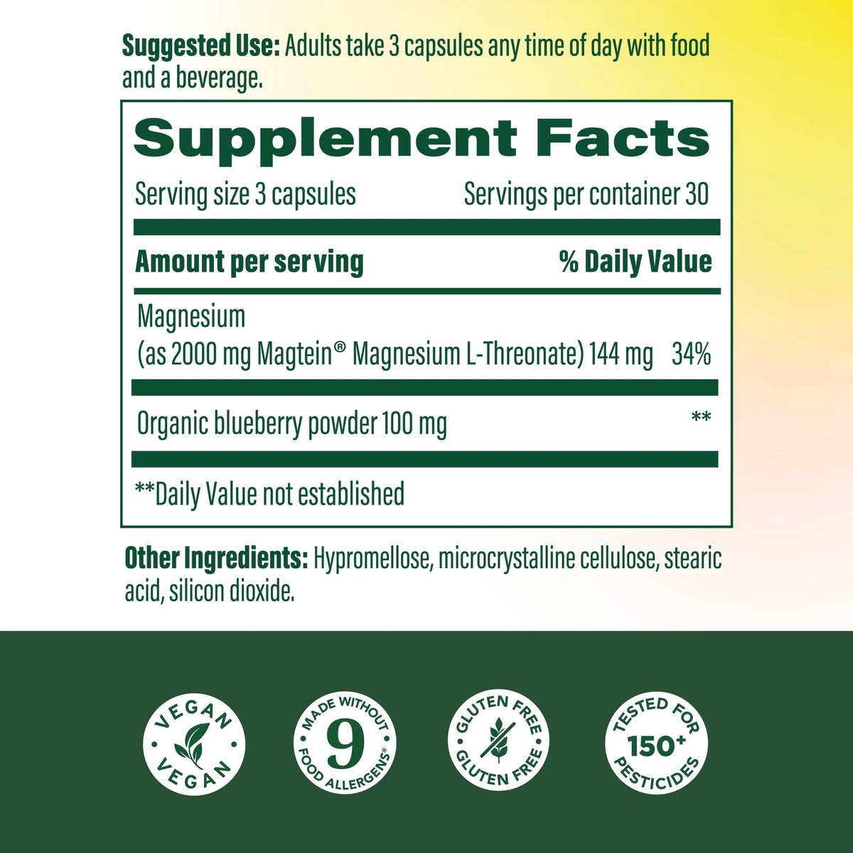 Magnesium L-Threonate 90 Capsules Z305365