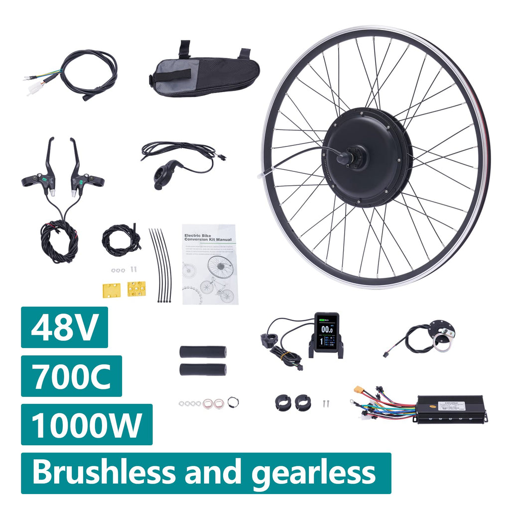 48V 1000W E-Bike Conversion Kit with Display Brushless Gearless Motor K716