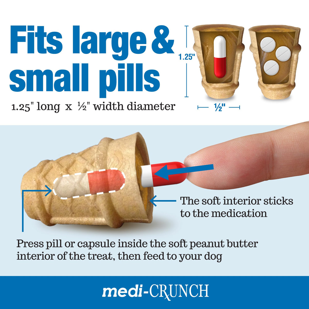 Peanut Butter Dog Pill Treats 120 Treats D5837