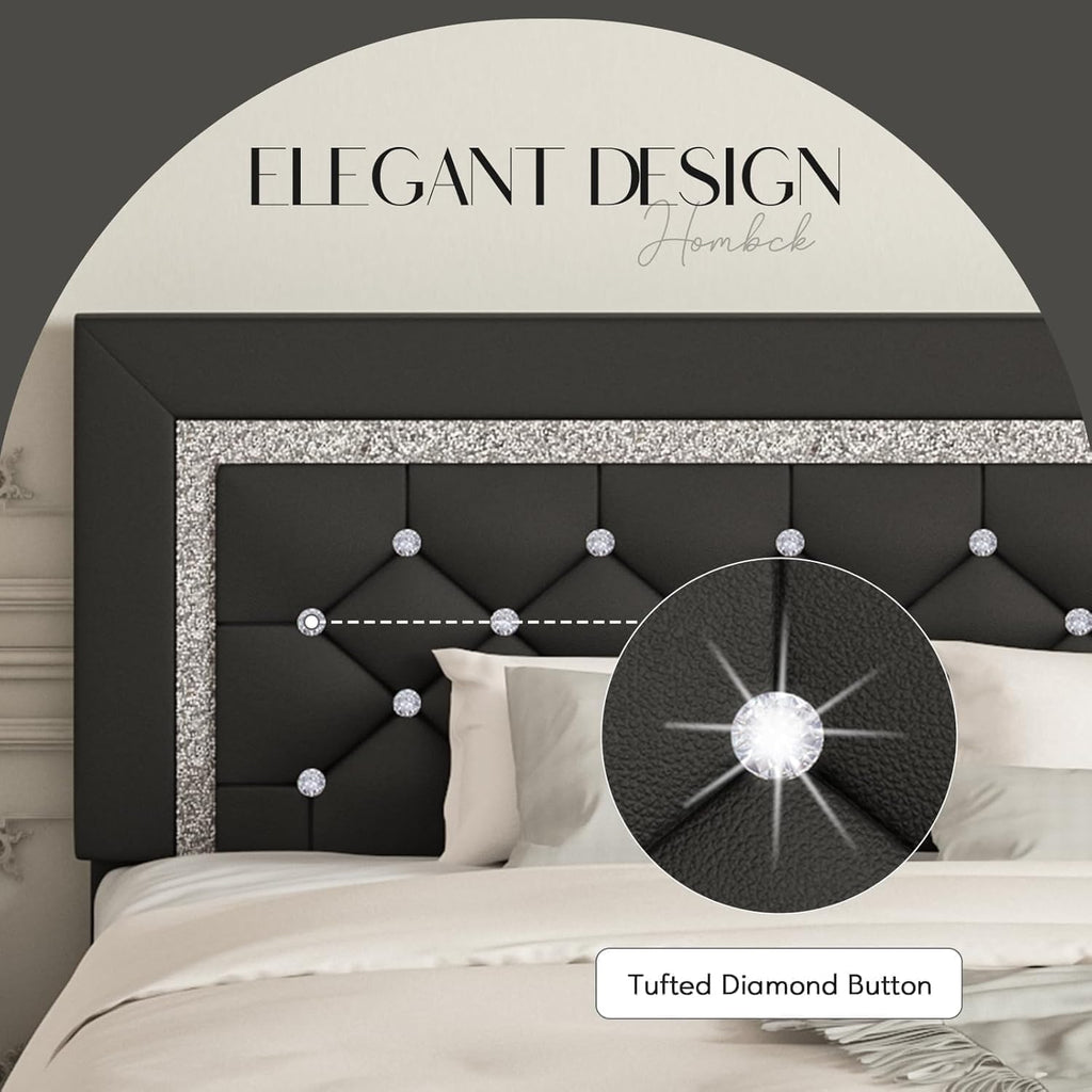 Full Size Upholstered Platform Bed with Headboard F965