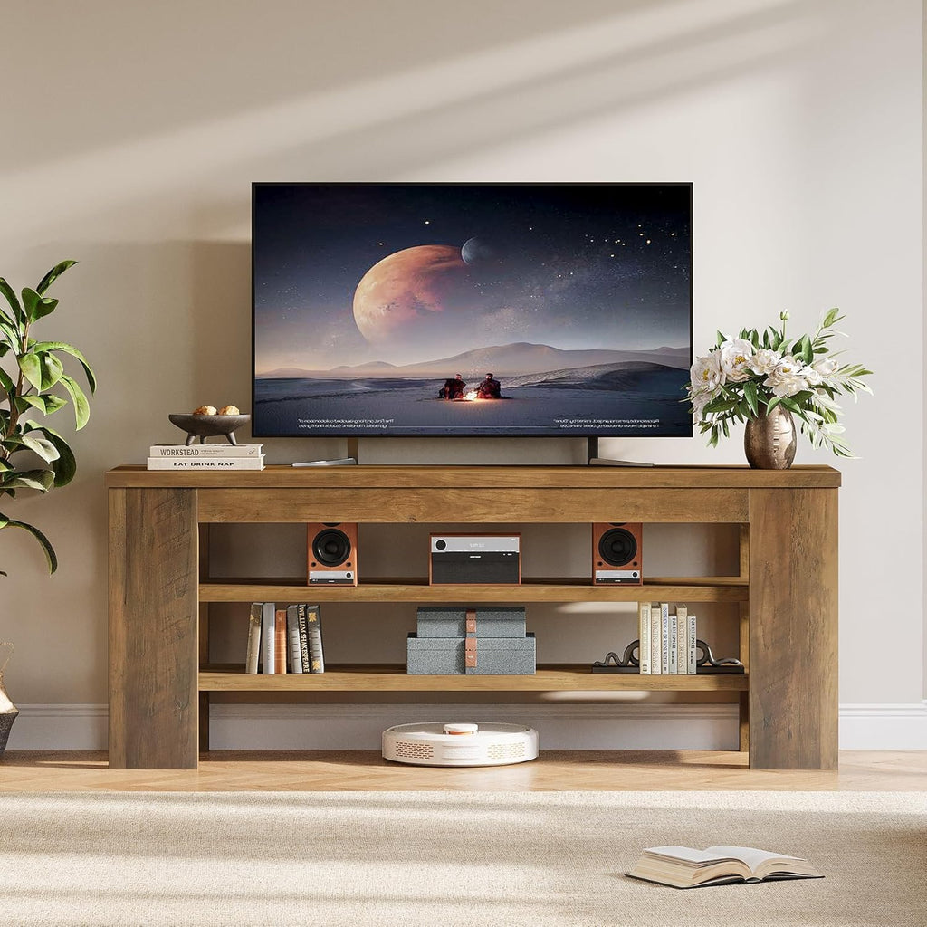 47" TV Stand with 3-Tier Open Storage Shelves V9822
