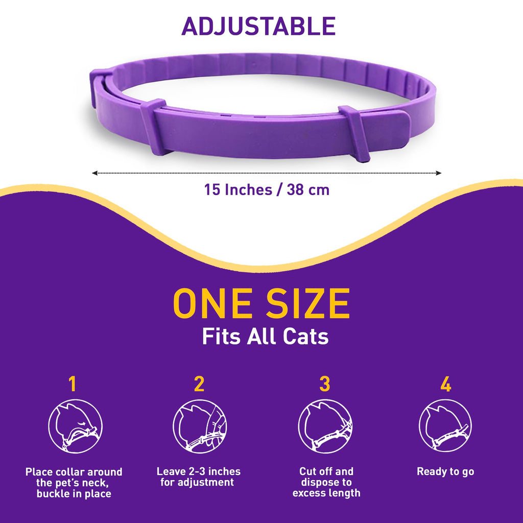 4 Pack Adjustable Water Resistant Calming Collar for Cats Q9907