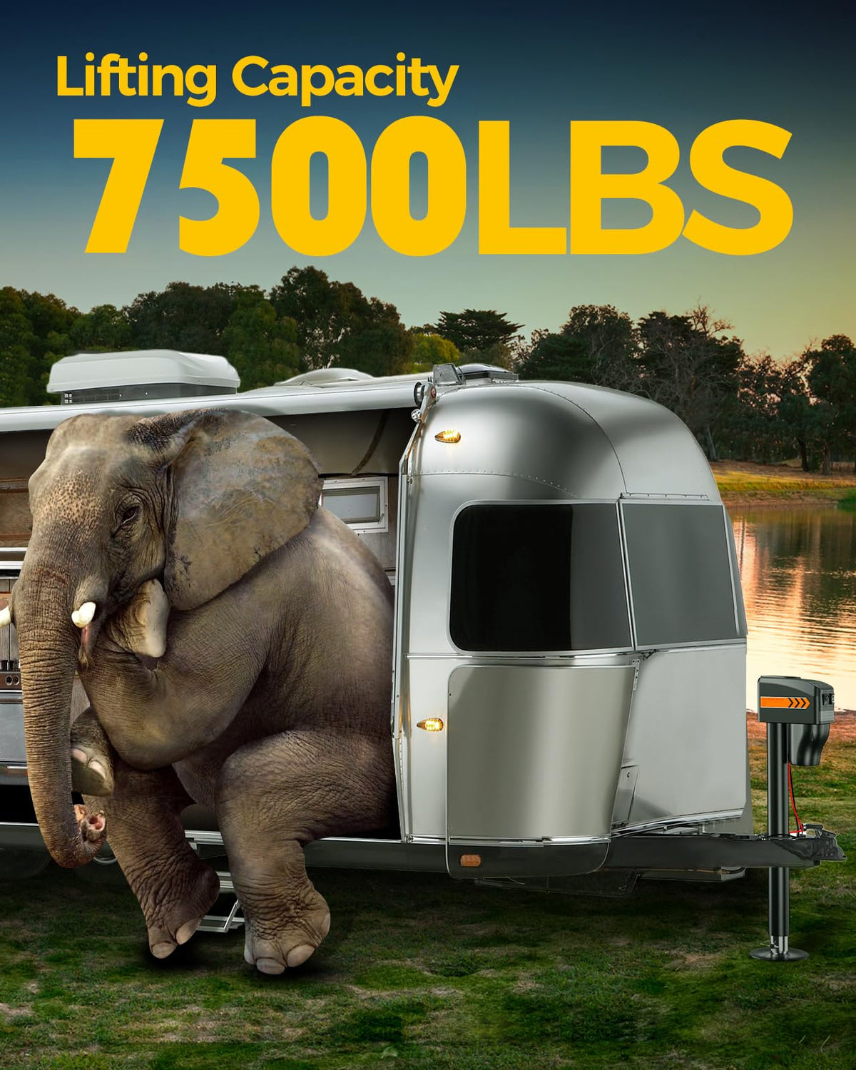 Electric Trailer Jack 7500LBs with Waterproof Cover U17756