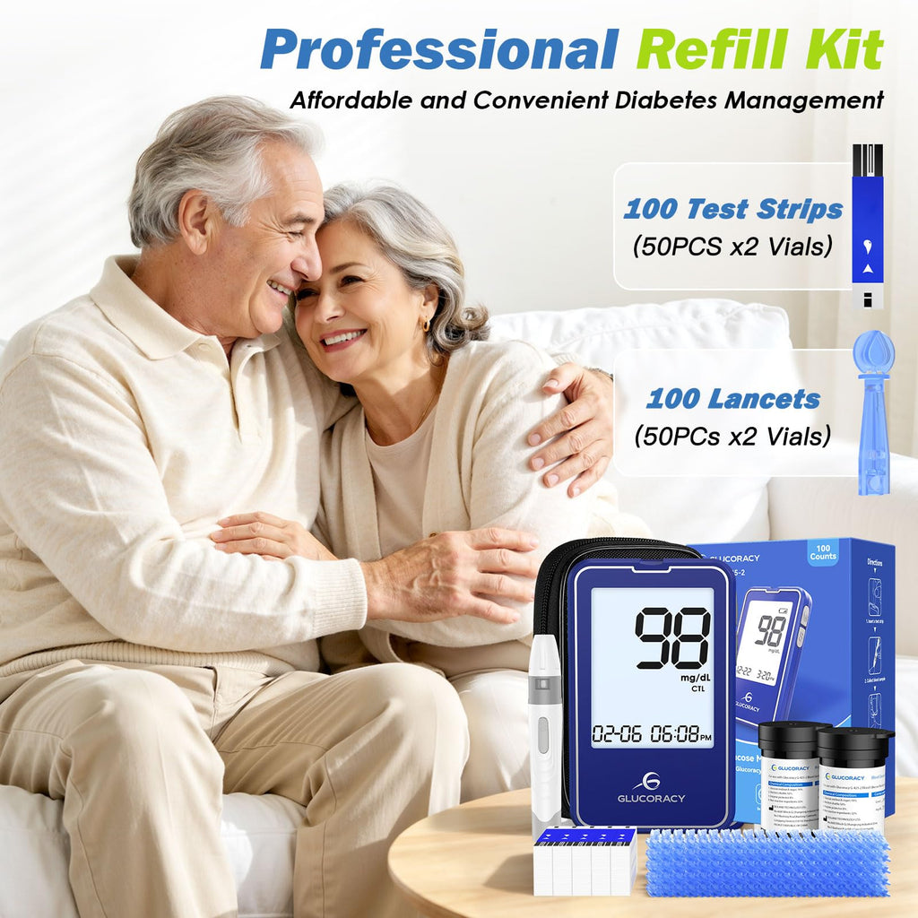 Blood Glucose Monitor Kit with 100 Test Strips D193690
