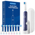 Black Rechargeable Electric Toothbrush with 8 Brush Heads G3159