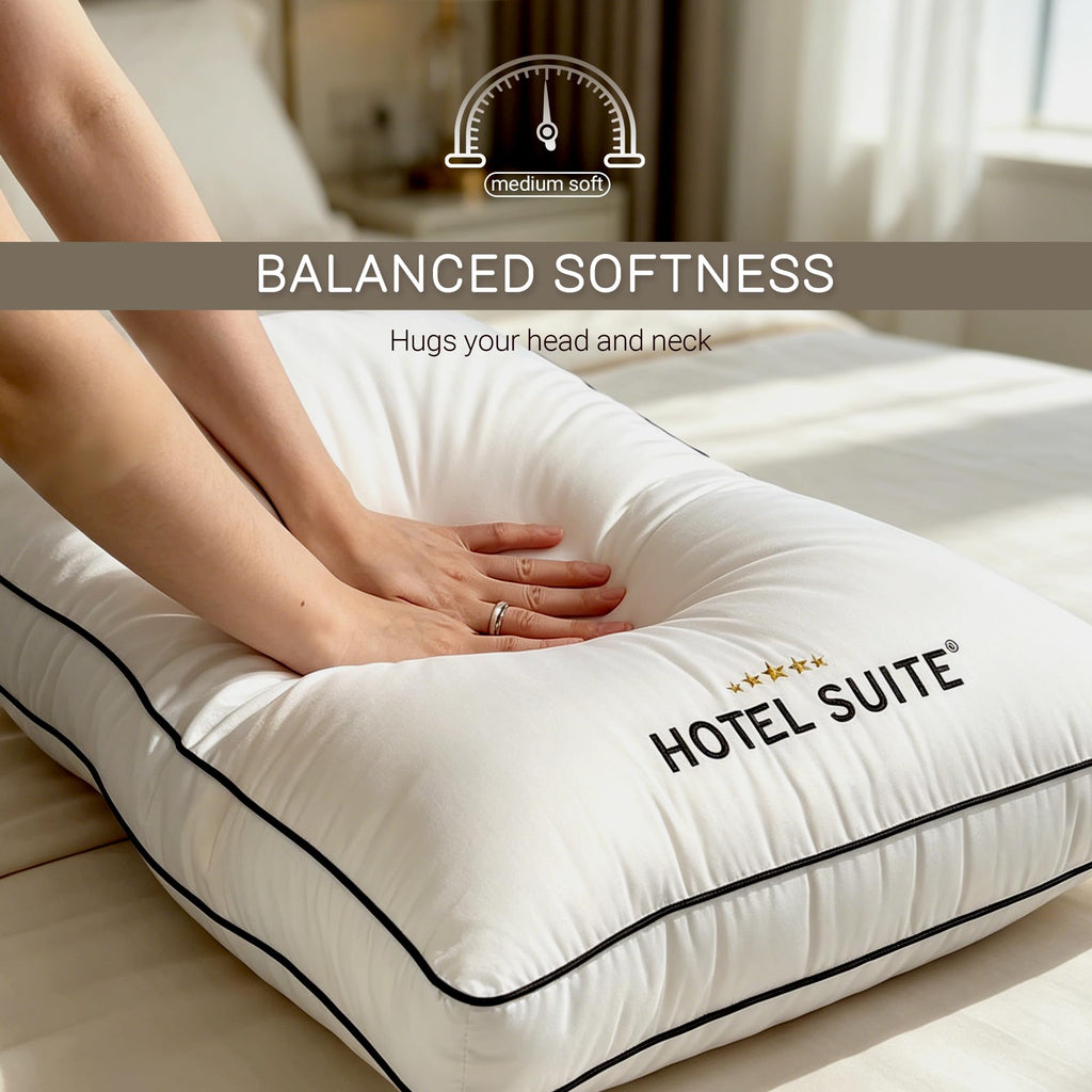 King Size Set of 2 Medium Soft Bed Pillows T154252