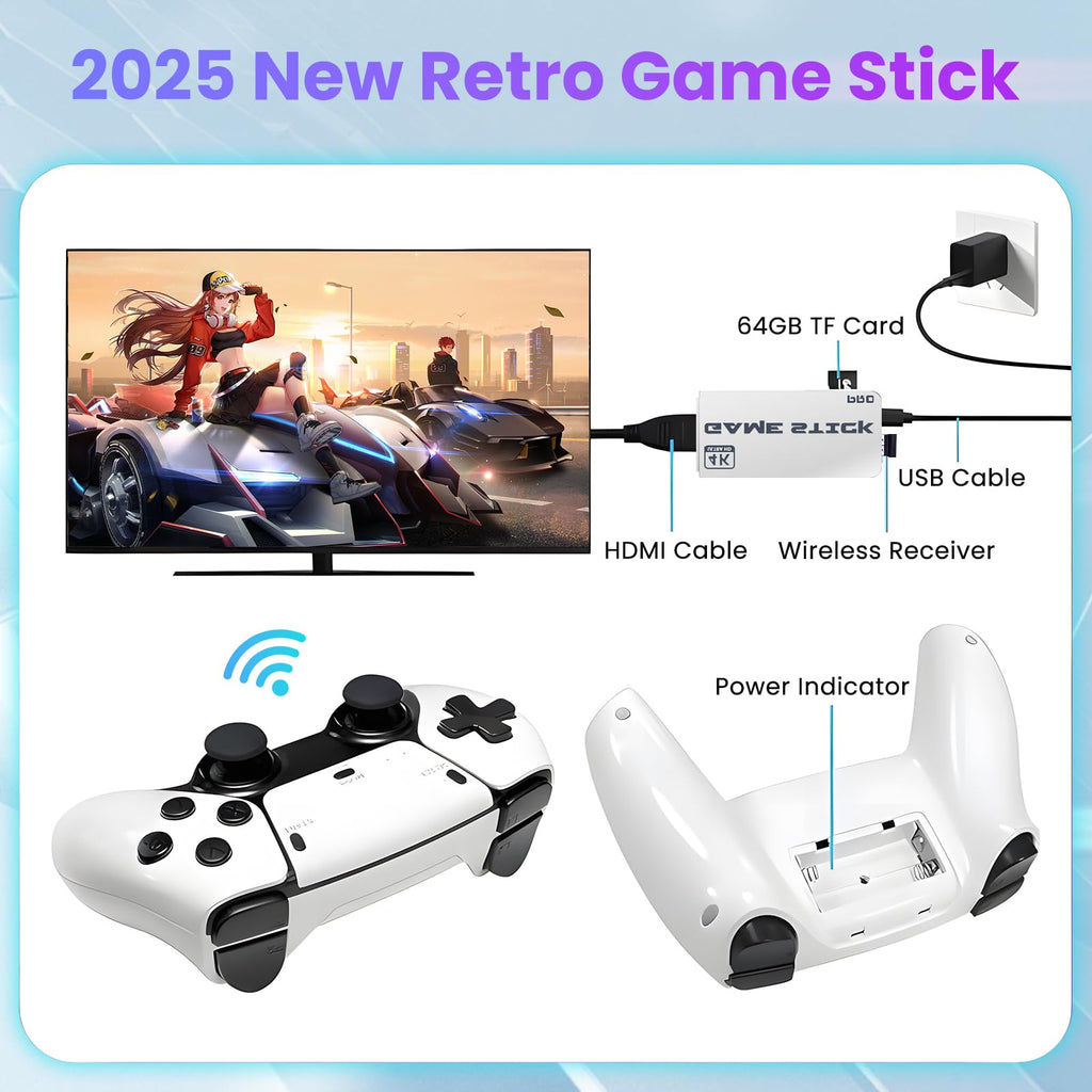 Wireless Plug and Play Retro Game Console with 20000+ Games and Dual 2.4G Wireless Controller S161