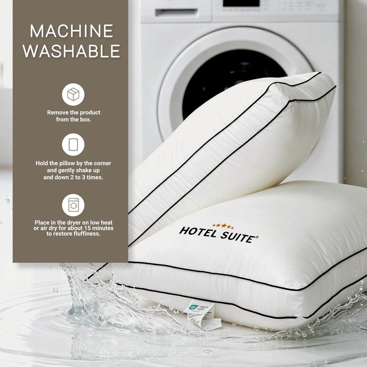 King Size Set of 2 Medium Soft Bed Pillows T154252