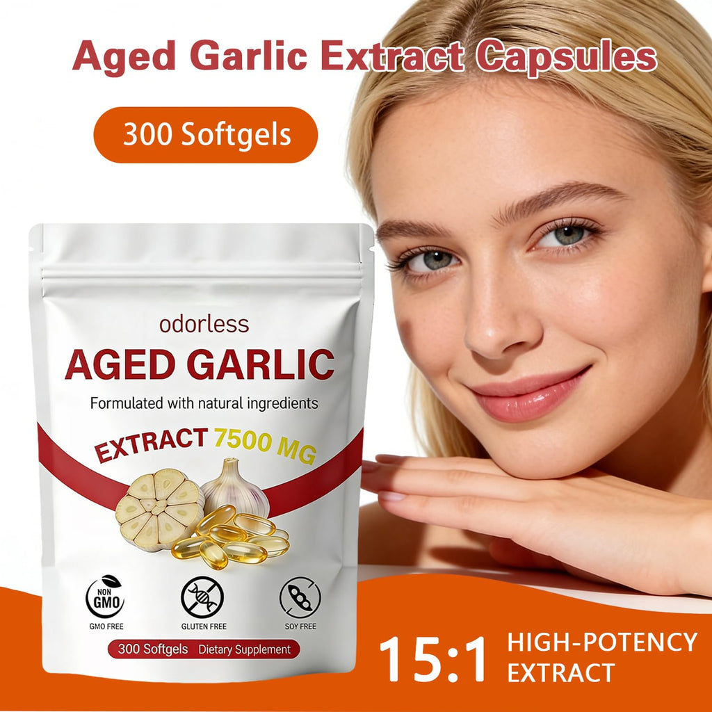 Odorless Organic Aged Garlic Extract Softgels 300 Count G779822