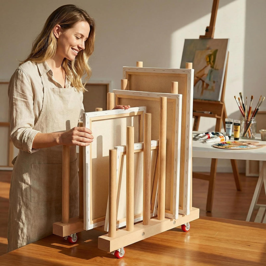 Artwork Storage Rack with Brake Caster Wheels 12in K53946