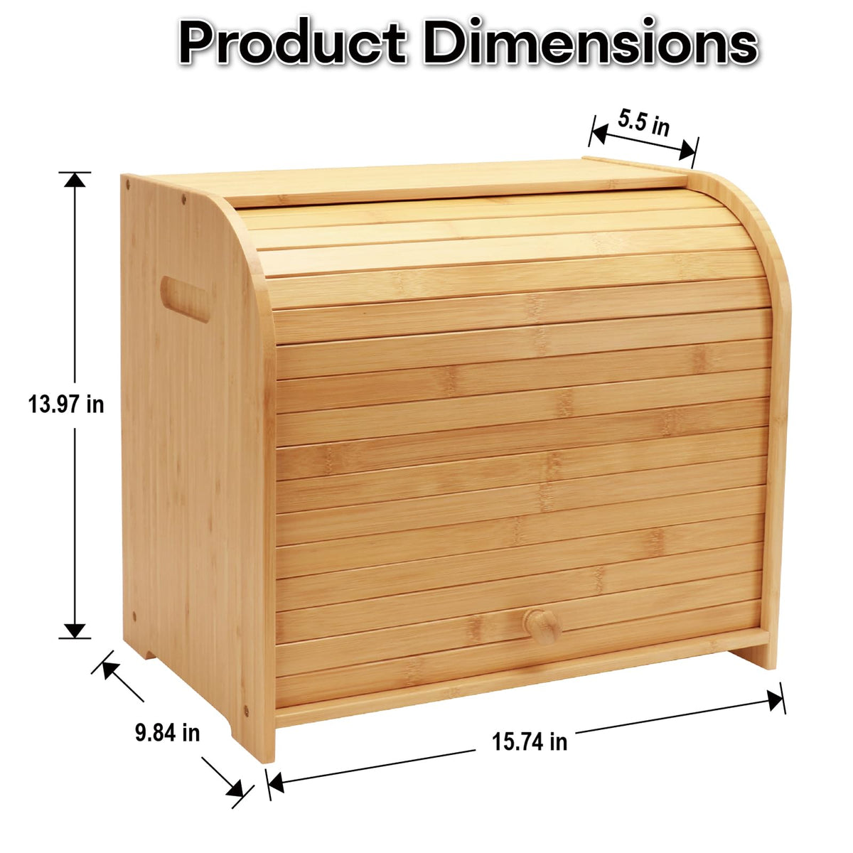 Bamboo 2-Tier Roll-Top Bread Box X127