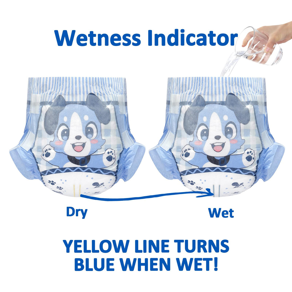 Adjustable Hook-and-Loop Fastener Closure Adult Printed Cloth Back Diaper 10 Pieces Medium 28"-38" J74459