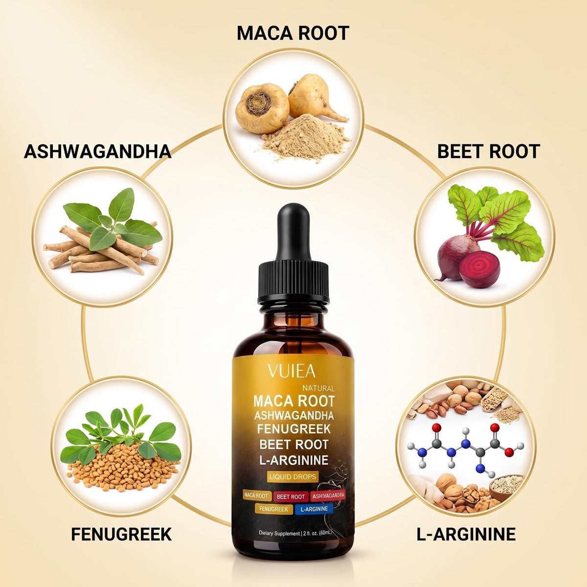 Liquid Maca Root Supplement with Ashwagandha, Fenugreek & Beet Root M319