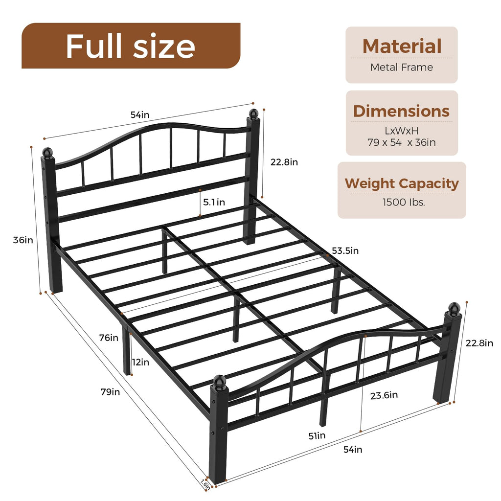 Full Size Bed Frames with Headboard Z857