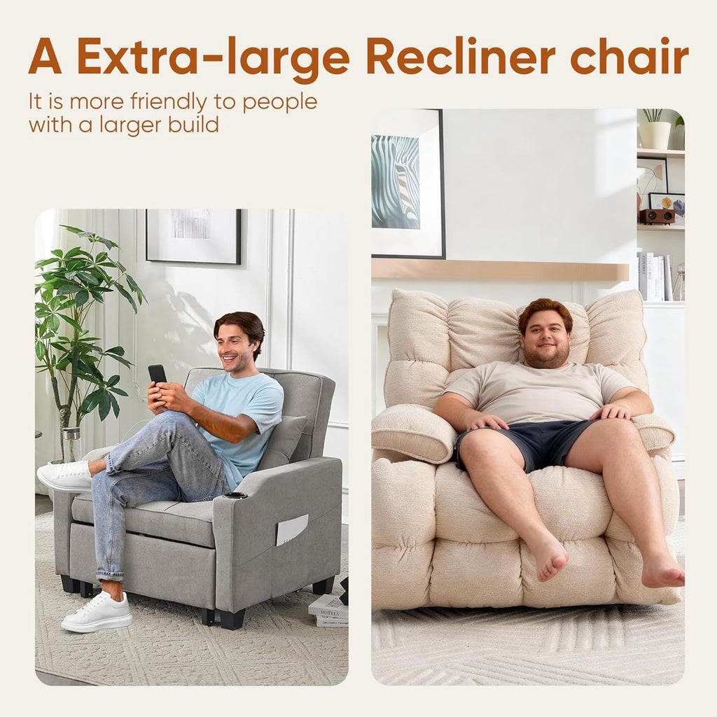 Oversized Swivel Rocker Recliner Chair Q453