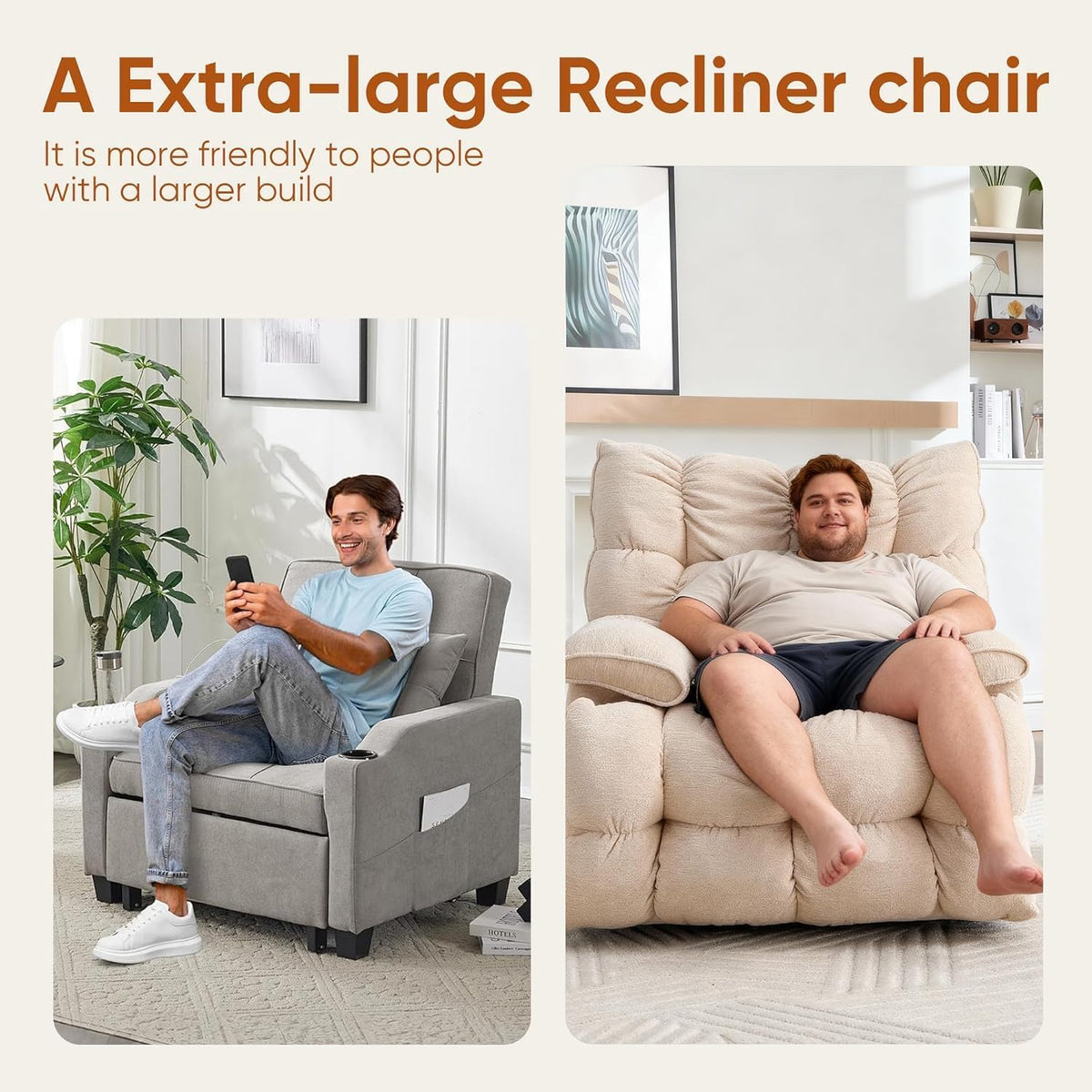 Oversized Swivel Rocker Recliner Chair Q453